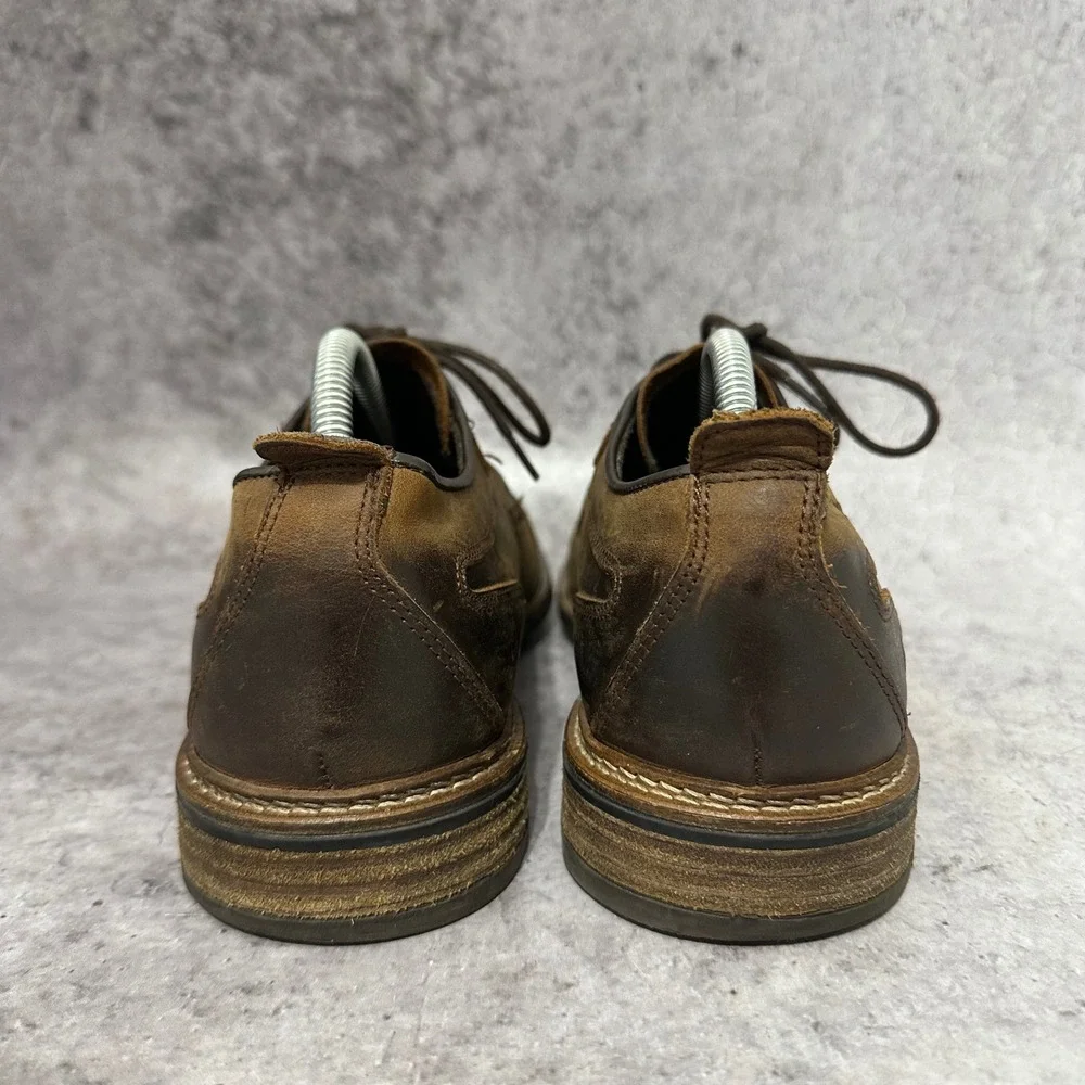 Bull Boxer Tapyn Oxford Mens Size 10 Brown Leather Cap Toe Distressed Lace Up